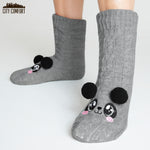 CityComfort Fluffy Socks for Women - GRAY PANDA - Get Trend