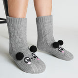 CityComfort Fluffy Socks for Women - GRAY PANDA - Get Trend