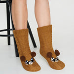 CityComfort Fluffy Socks for Women - BROWN BEAR - Get Trend