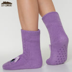 CityComfort Fluffy Socks for Women - PURPLE CAT - Get Trend