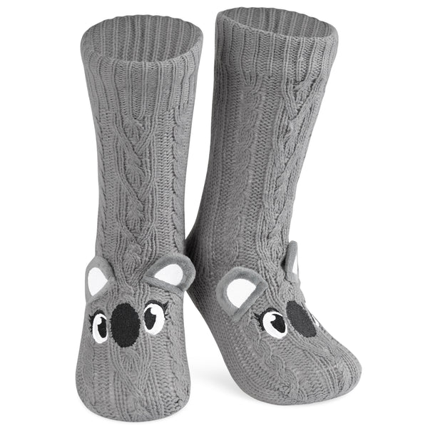 CityComfort Fluffy Socks for Women - GRAY KOALA