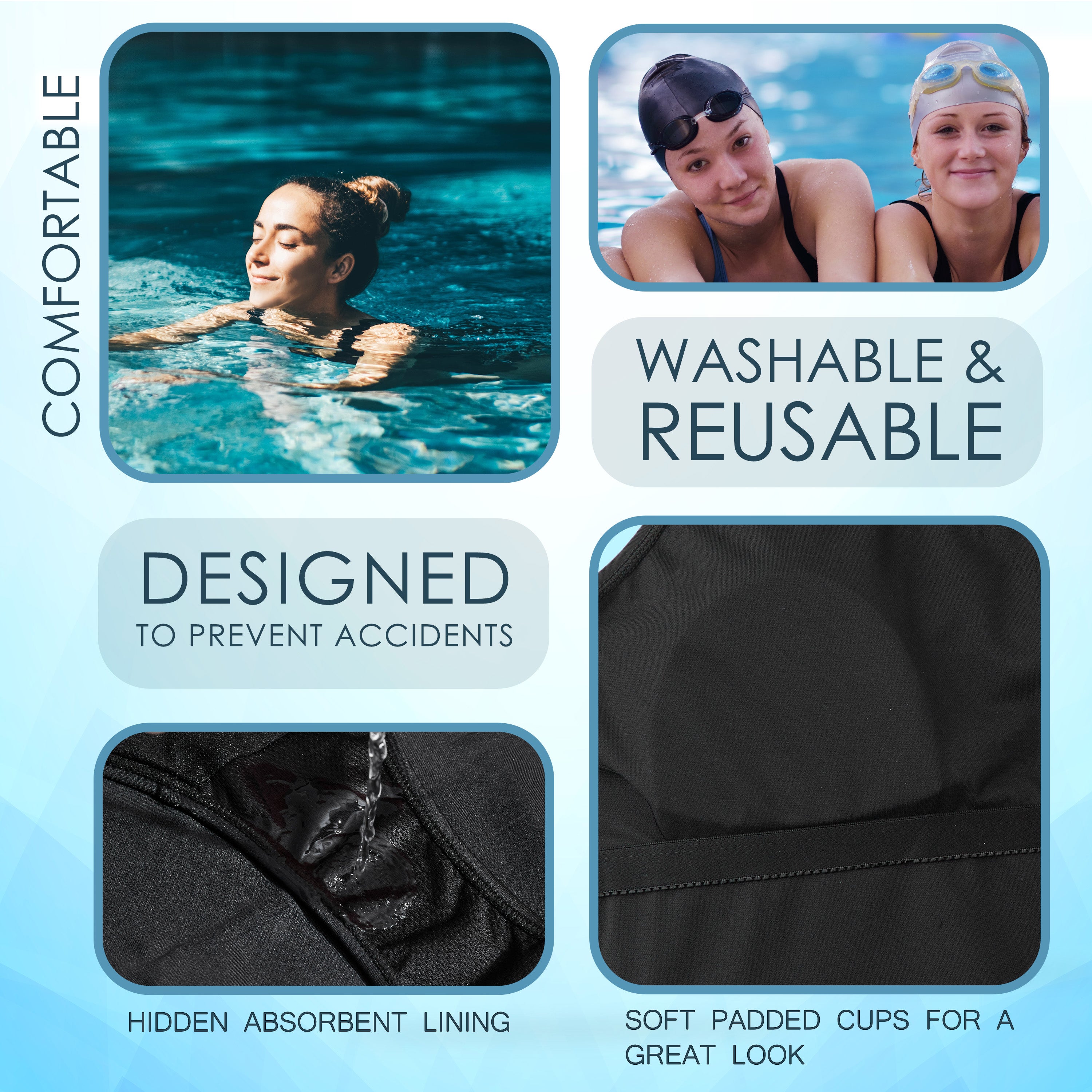 CityComfort Swimming Costume Women One Piece Period Swimwear Leakproof Absorbent UPF50 Swimsuit with Adjustable Straps - Get Trend