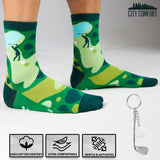 CityComfort Golf Gift Set Men Novelty Socks with Club & Ball Keyring - Gifts for Dad Grandpa Secret Santa - Golf Accessories for Men