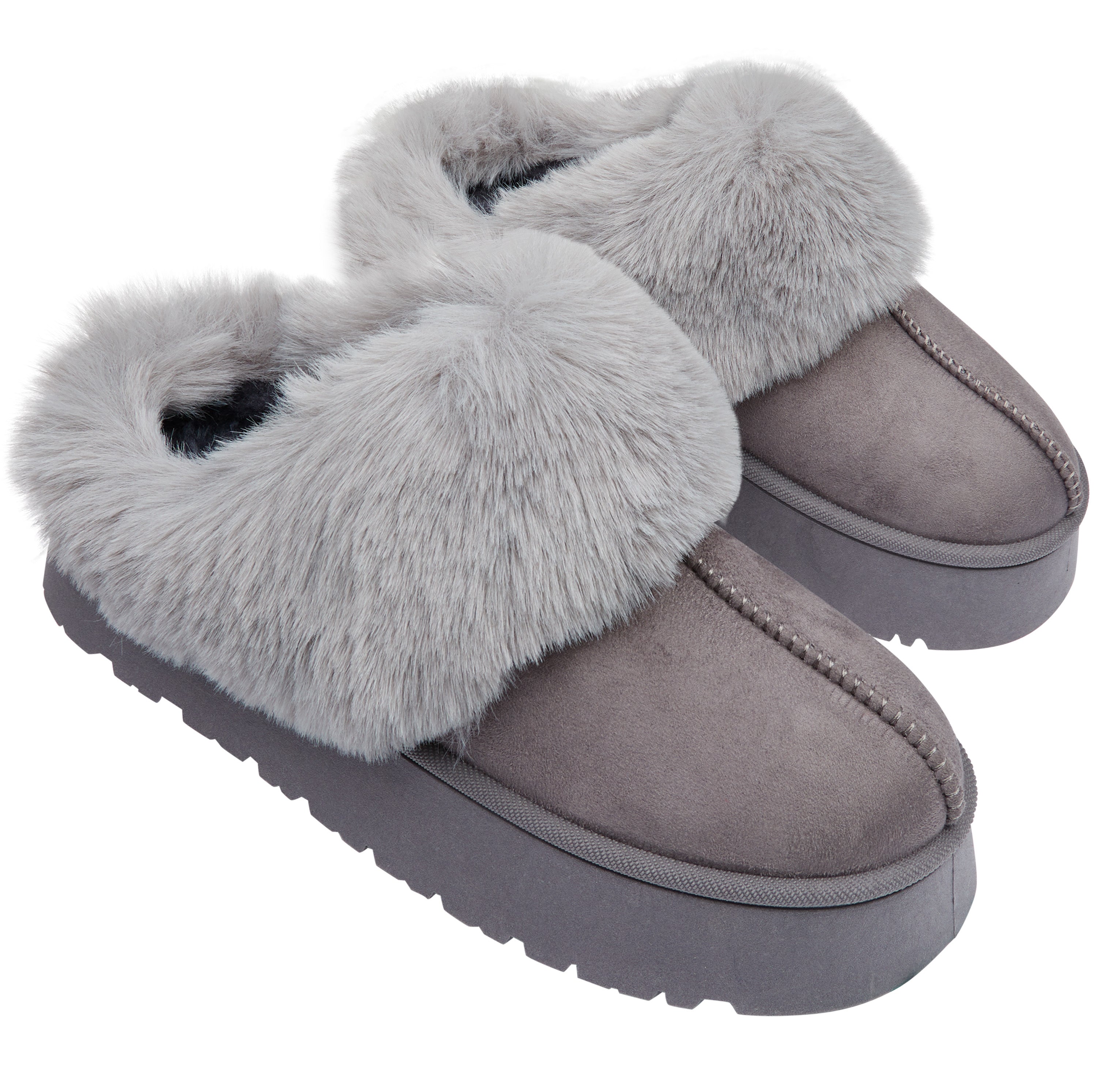 CityComfort Sherpa Lined Slippers,Slip-On House Shoes with Non Slip Sole - Gifts For Her