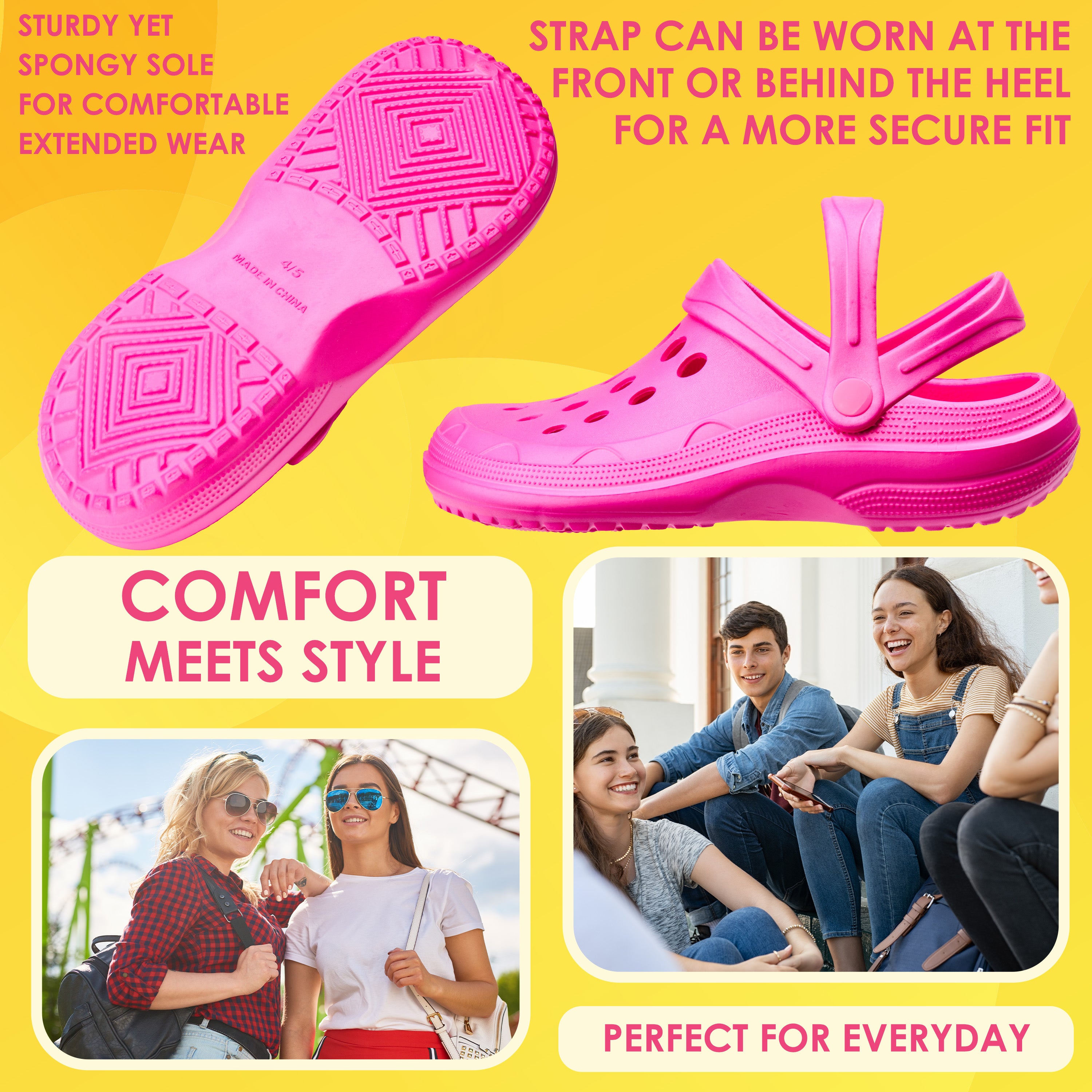 CityComfort Clogs for Women Garden Shoes Tie Dye Summer Slip On with Strap for Beach Pool Indoor Outdoor Holiday Essentials - Get Trend