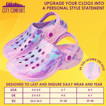 CityComfort Clogs for Women Garden Shoes Tie Dye Summer Slip On with Strap for Beach Pool Indoor Outdoor Holiday Essentials - Get Trend