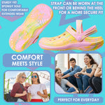 CityComfort Clogs for Women Garden Shoes Tie Dye Summer Slip On with Strap for Beach Pool Indoor Outdoor Holiday Essentials - Get Trend