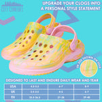 CityComfort Clogs for Women Garden Shoes Tie Dye Summer Slip On with Strap for Beach Pool Indoor Outdoor Holiday Essentials - Get Trend