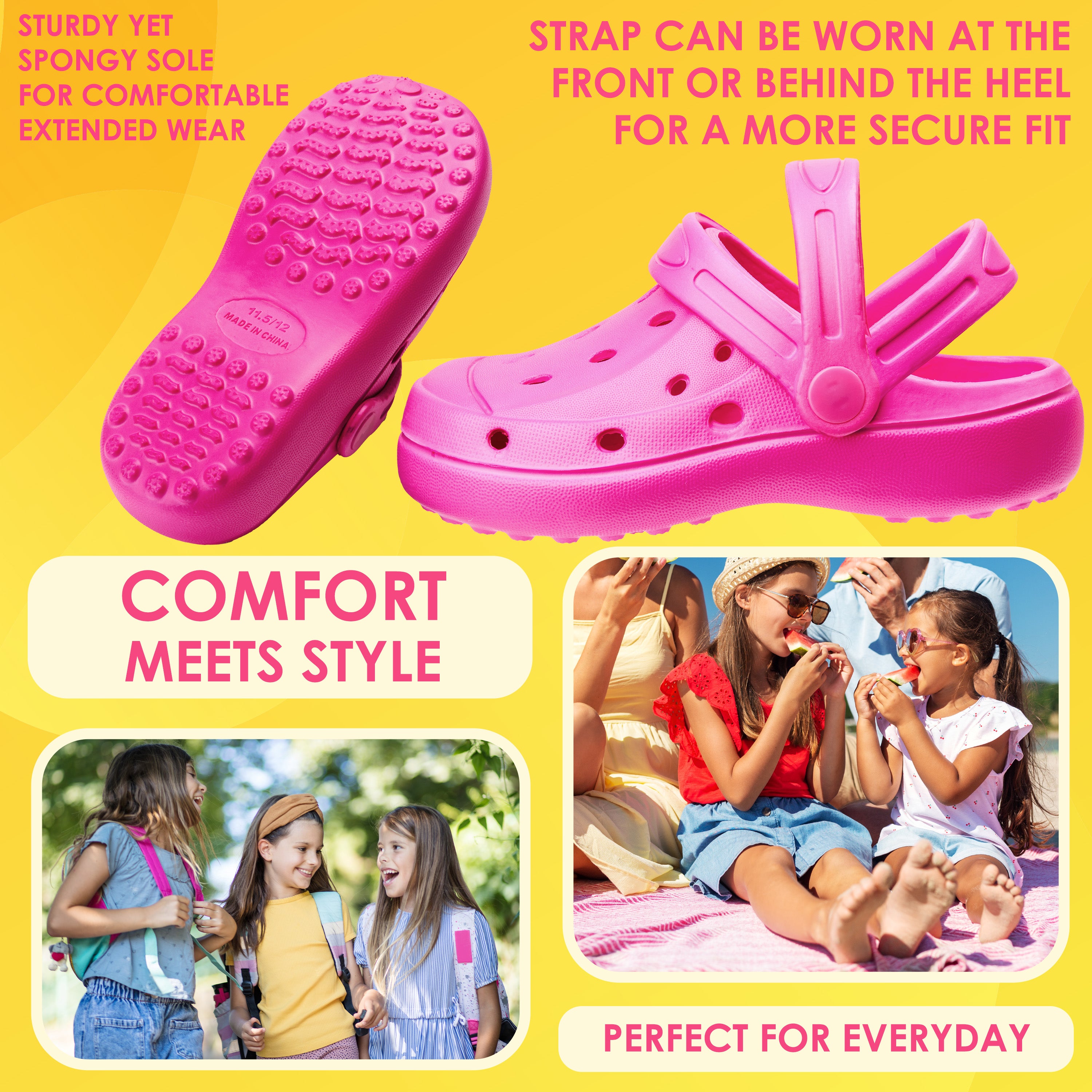 CityComfort Clogs for Girls Garden Shoes Tie Dye Summer Slip On with Strap for Beach Pool Indoor Outdoor Holiday Essentials - Get Trend