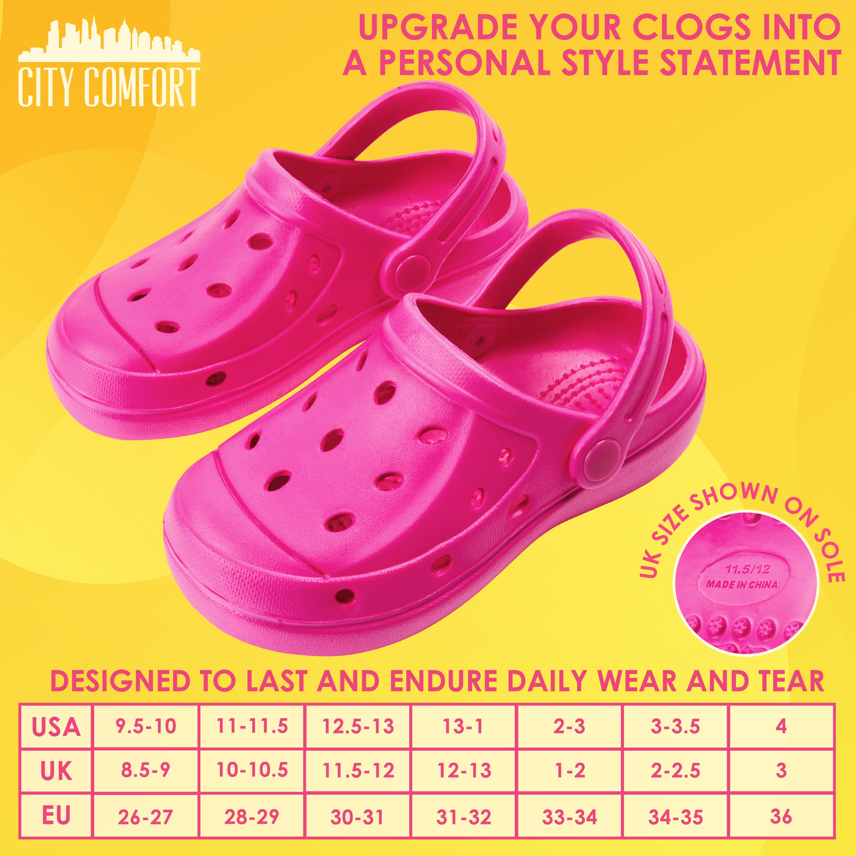 CityComfort Clogs for Girls Garden Shoes Tie Dye Summer Slip On with Strap for Beach Pool Indoor Outdoor Holiday Essentials - Get Trend