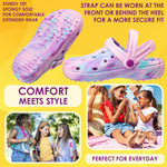 CityComfort Clogs for Girls Garden Shoes Tie Dye Summer Slip On with Strap for Beach Pool Indoor Outdoor Holiday Essentials - Get Trend