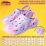 CityComfort Clogs for Girls Garden Shoes Tie Dye Summer Slip On with Strap for Beach Pool Indoor Outdoor Holiday Essentials - Get Trend