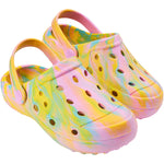 CityComfort Clogs for Girls Garden Shoes Tie Dye Summer Slip On with Strap for Beach Pool Indoor Outdoor Holiday Essentials - Get Trend