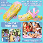 CityComfort Clogs for Girls Garden Shoes Tie Dye Summer Slip On with Strap for Beach Pool Indoor Outdoor Holiday Essentials - Get Trend