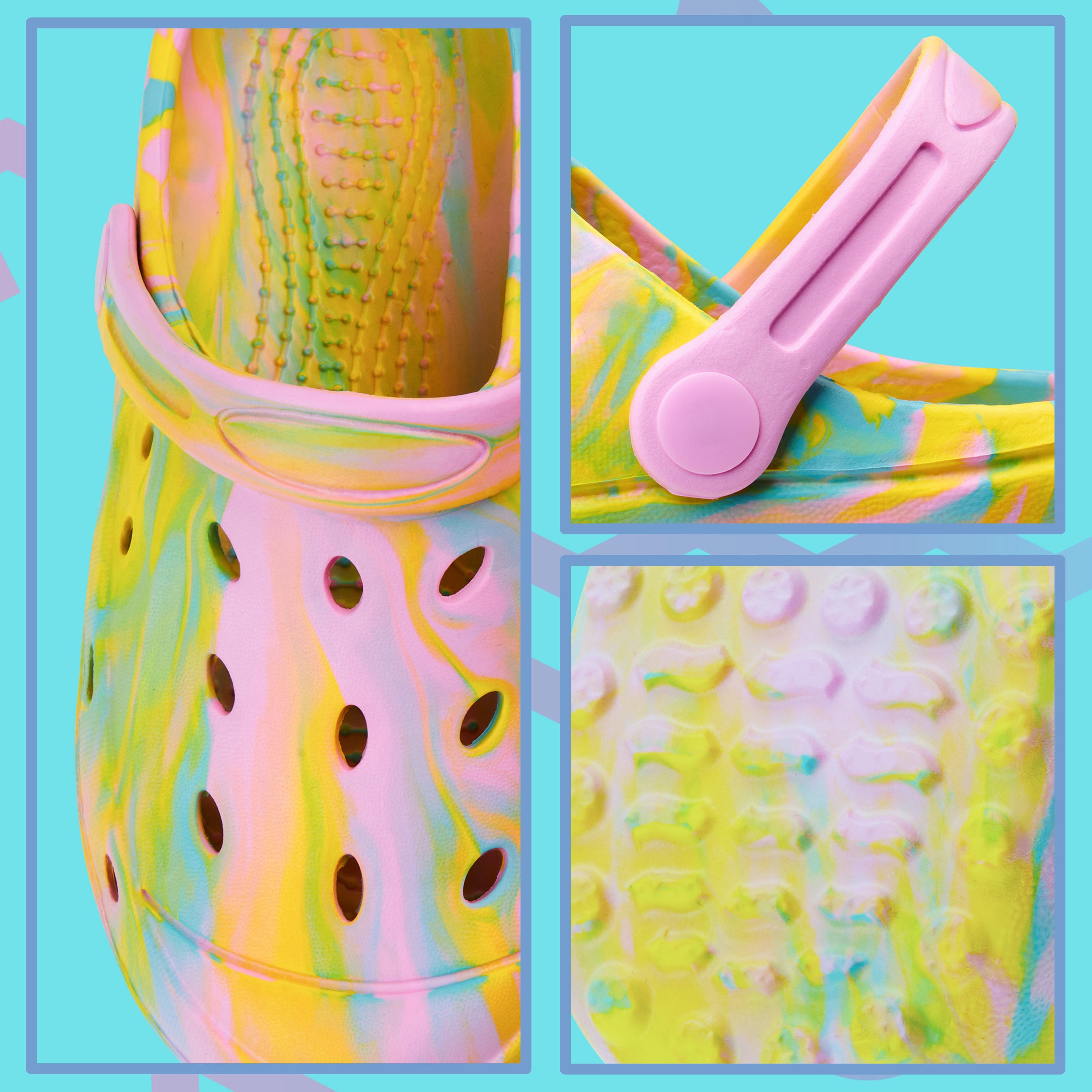 CityComfort Clogs for Girls Garden Shoes Tie Dye Summer Slip On with Strap for Beach Pool Indoor Outdoor Holiday Essentials - Get Trend