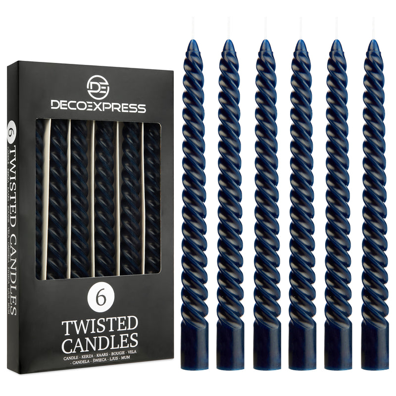 Dinner Candles - Pack of 6 Twisted Candles