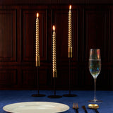 DECO EXPRESS Dinner Candles Pack of 3 or 6 Twisted Non Drip Coloured Spiral Candles Long Lasting 6 Hours Burn Non Scented (Blue, Pack of 6) - Get Trend