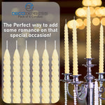 DECO EXPRESS Dinner Candles Pack of 3 or 6 Twisted Non Drip Coloured Spiral Candles Long Lasting 6 Hours Burn Non Scented (Ivory, Pack of 6) - Get Trend