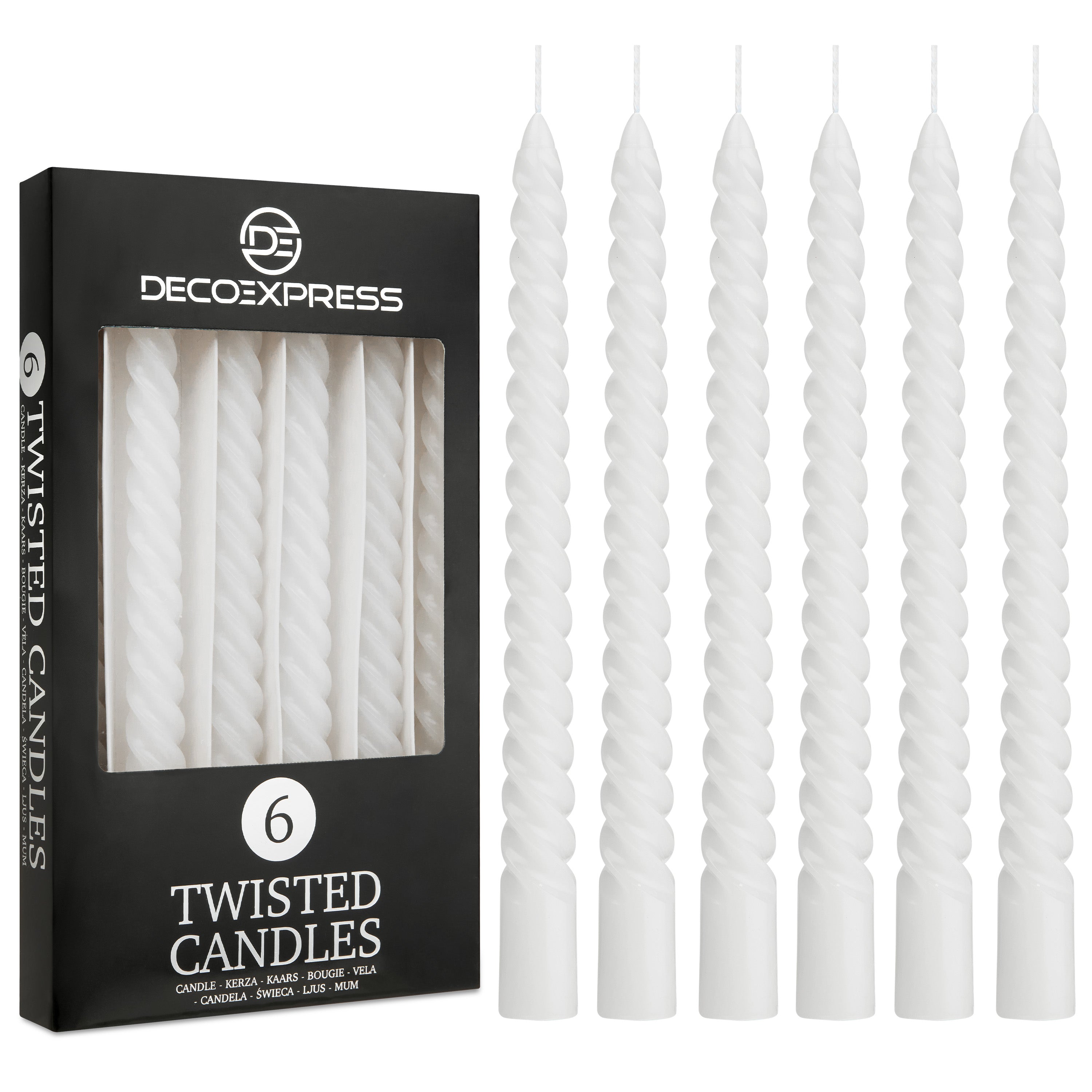 Dinner Candles - Pack of 6 Twisted Candles - Get Trend