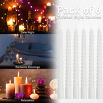 DECO EXPRESS Dinner Candles Pack of 3 or 6 Twisted Non Drip Coloured Spiral Candles Long Lasting 6 hours Burn Non Scented (White, Pack of 6) - Get Trend
