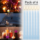 Dinner Candles - Pack of 6 Twisted Candles