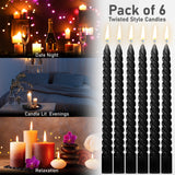 Dinner Candles - Pack of 6 Twisted Candles