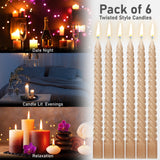 Dinner Candles - Pack of 6 Twisted Candles