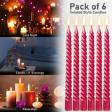 Dinner Candles - Pack of 6 Twisted Candles