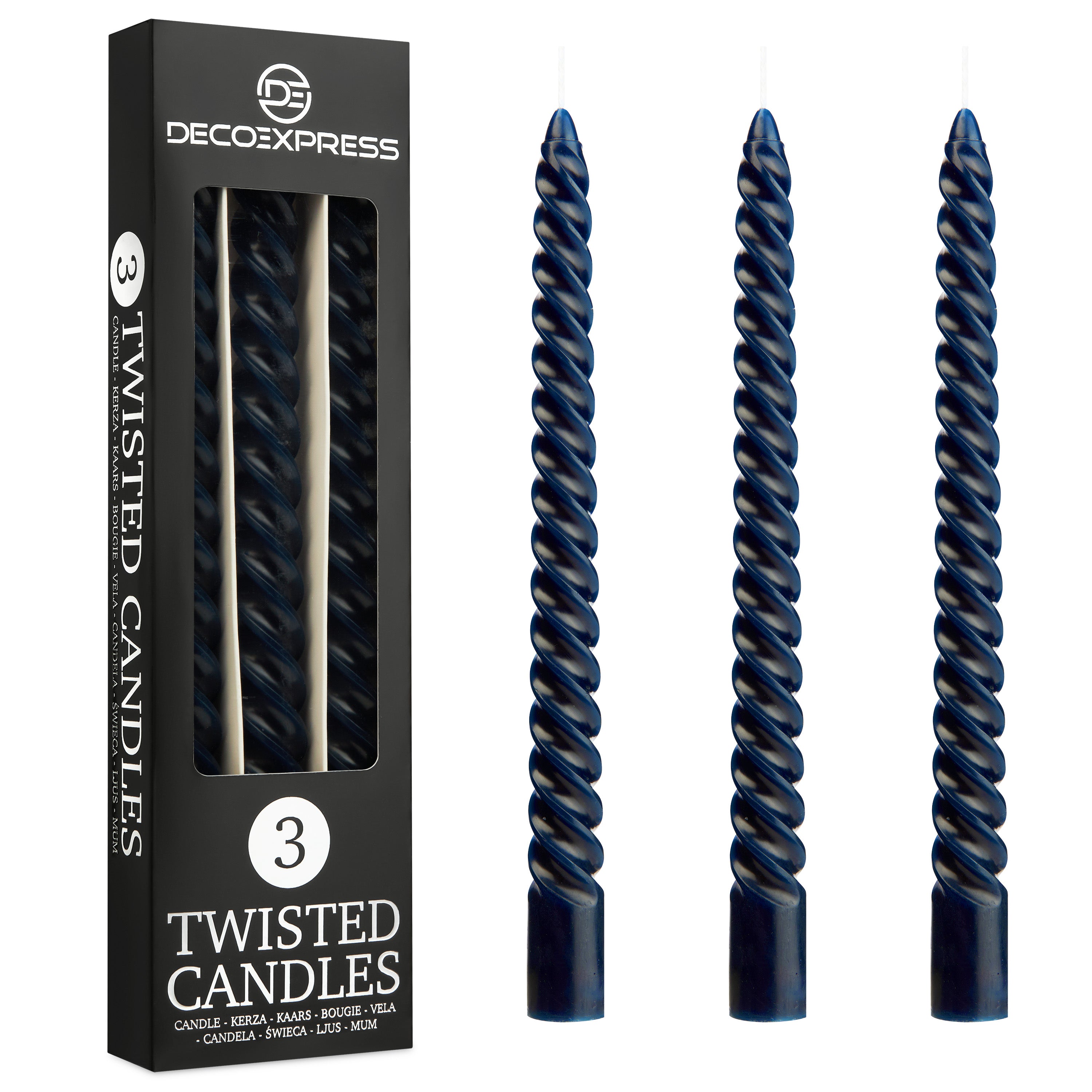 Dinner Candles - Pack of 3 Twisted Candles - Get Trend