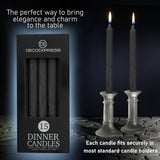 DECO EXPRESS Tapered Candle Set of 15 Dripless Metallic Unscented 9H Burn Time