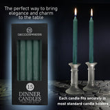 DECO EXPRESS Tapered Candle Set of 15 Dripless Metallic Unscented 9H Burn Time