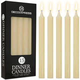 DECO EXPRESS Tapered Candle Set of 15 Dripless Metallic Unscented 9H Burn Time