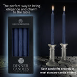 DECO EXPRESS Tapered Candle Set of 15 Dripless Metallic Unscented 9H Burn Time