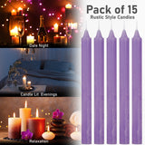 DECO EXPRESS Tapered Candle Set of 15 Dripless Metallic Unscented 9H Burn Time