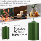 DECO EXPRESS Pillar Candles Pack of 3 Long-Lasting 30 Hours Burn Time Unscented Decorative Rustic Metallic Colours