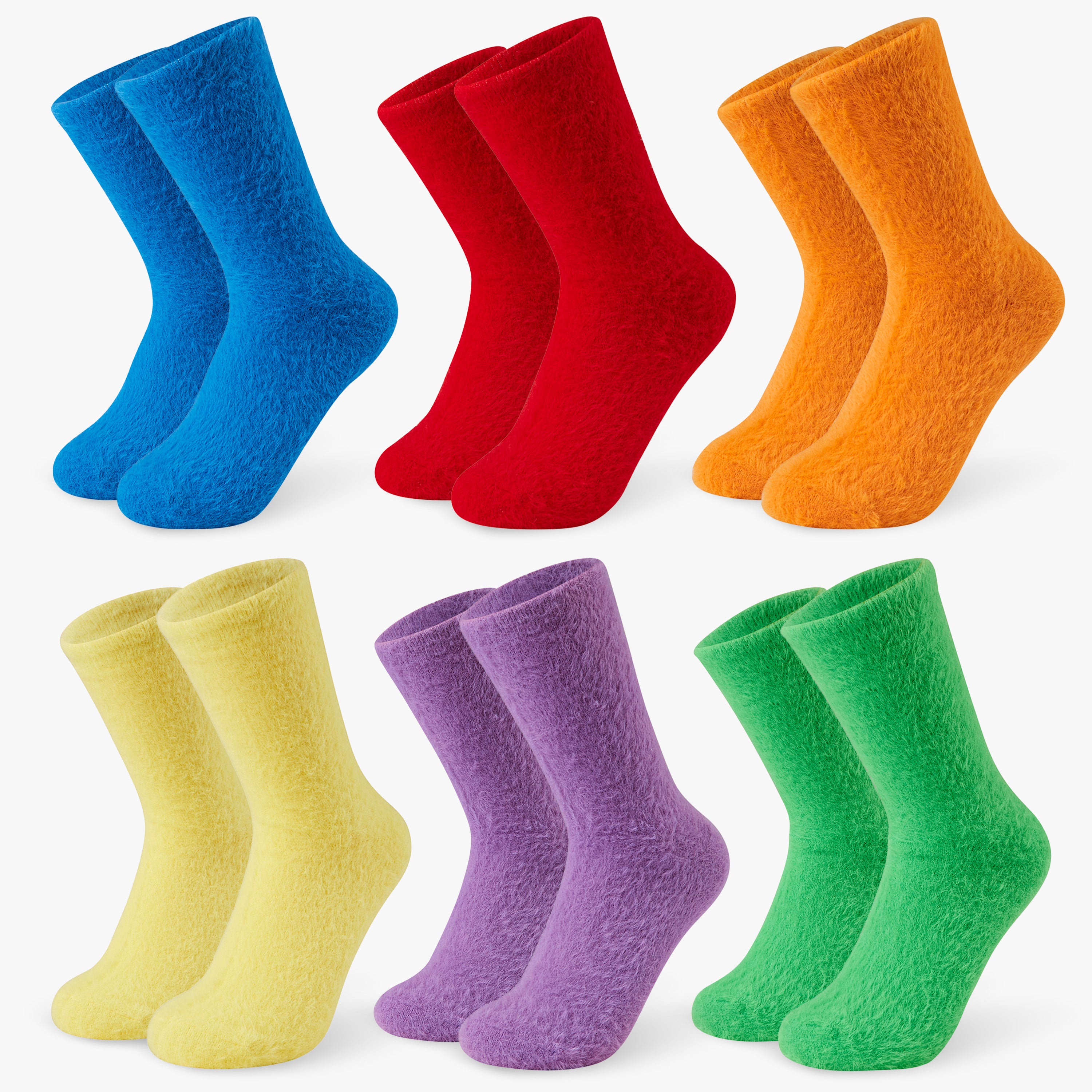 CityComfort Fluffy Socks Women Teenagers - Pack of 6 - Get Trend