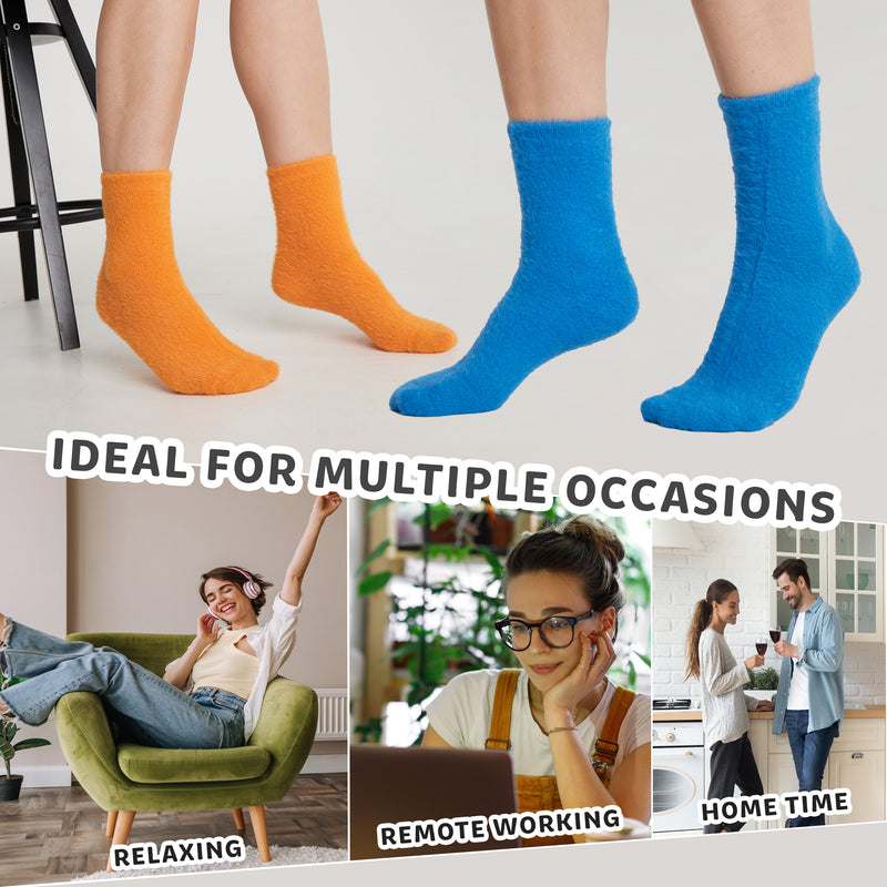 CityComfort Fluffy Socks Women Teenagers - Pack of 6