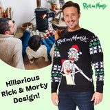 RICK AND MORTY Mens Christmas Jumper, Warm Funny Xmas Sweater - Mens Gifts