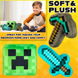 Minecraft Soft Toy 3pcs Plushie Cushion Set Creeper Stuffed Toy Kids Teenagers, Bedroom Accessories 3D Soft Toy Decorative Stuffed Collectibles Gifts for Gamers - Get Trend