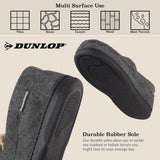 DUNLOP Moccasins Slippers Men Loafers Faux Fur Slippers Rubber Sole Memory Foam