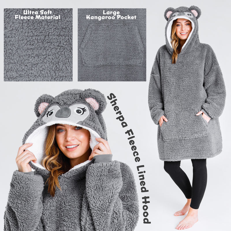 CityComfort Oversized Hoodie for Women Fleece Hoodie - Koala