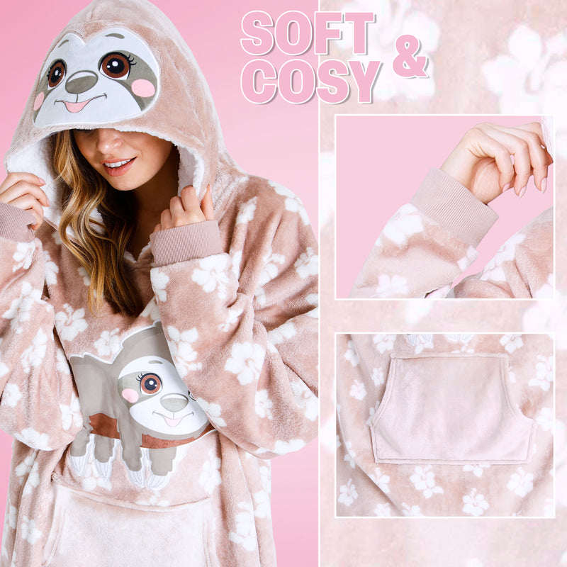 CityComfort Oversized Hoodie for Women Fleece Hoodie - Sloth