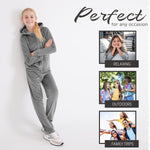 CityComfort Girls Tracksuit Set, 2 Piece Velour Hoodie and Tracksuit Bottoms Lounge Set - Get Trend