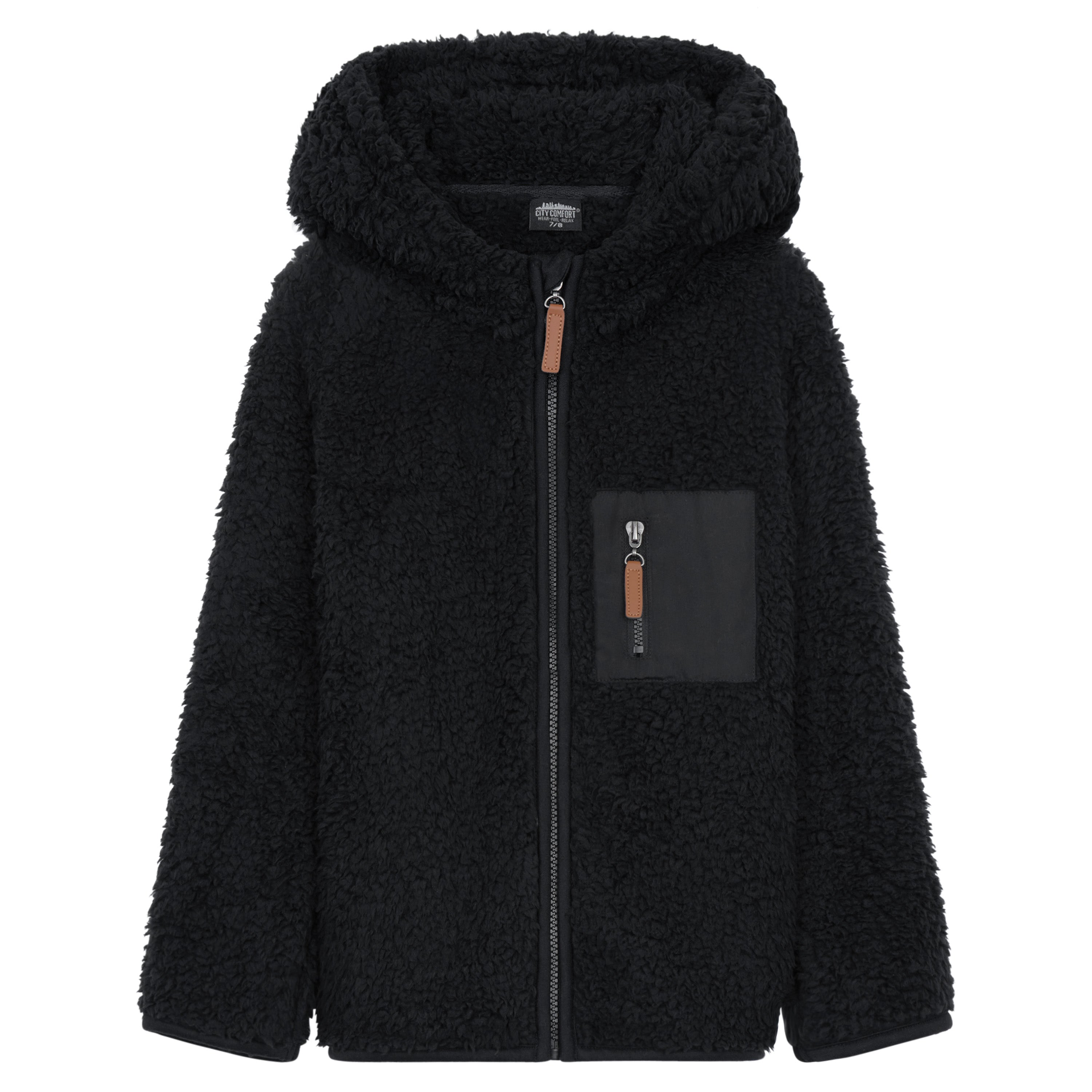 CityComfort Fleece Jacket for Kids, Zip Up Fuzzy Teddy Hoodie - Get Trend