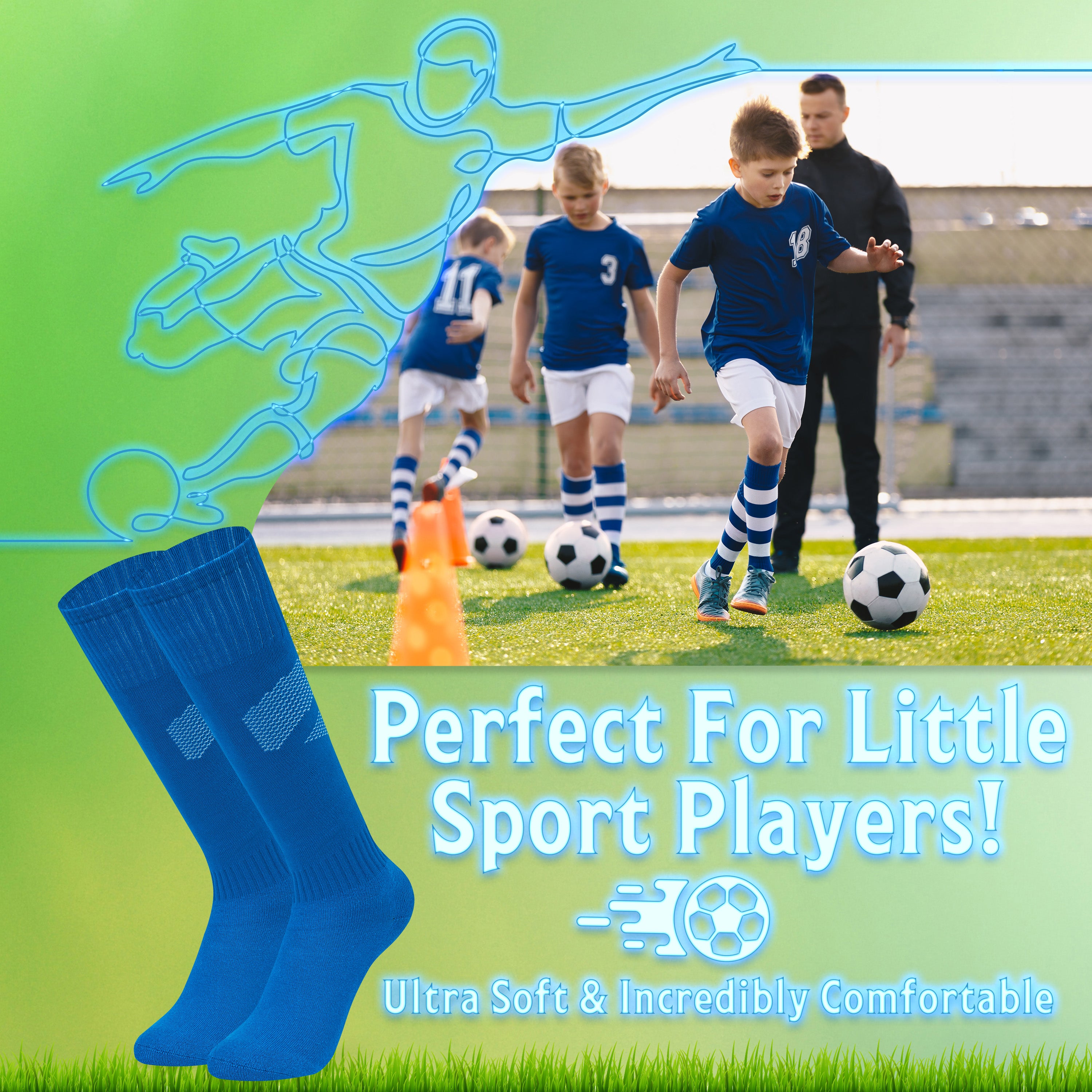 CityComfort Football Socks for Boys Girls,  High Knee Socks - Get Trend