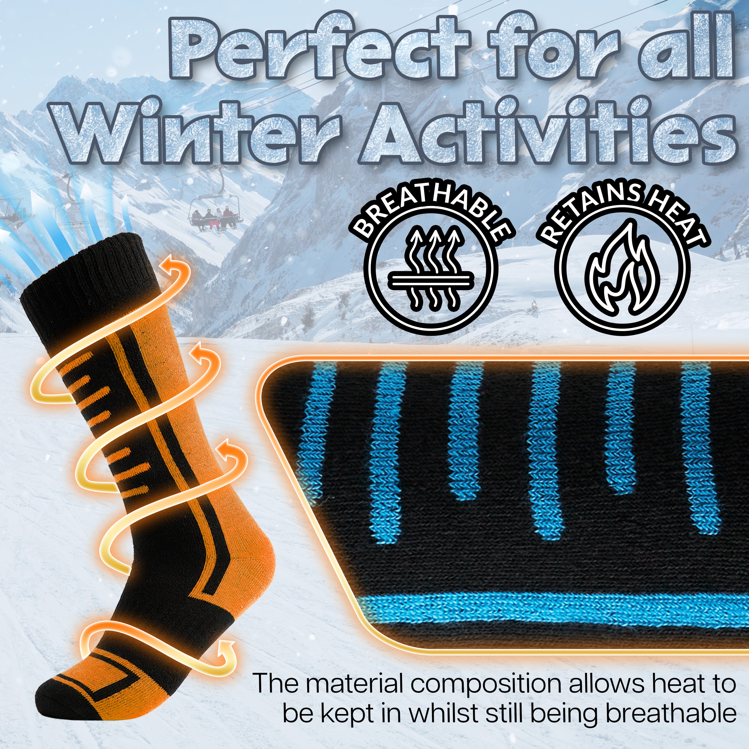 CityComfort Boys Ski Socks Multipack - Kids Thermal Socks for Skiing, Hiking & Outdoor Activities - Get Trend
