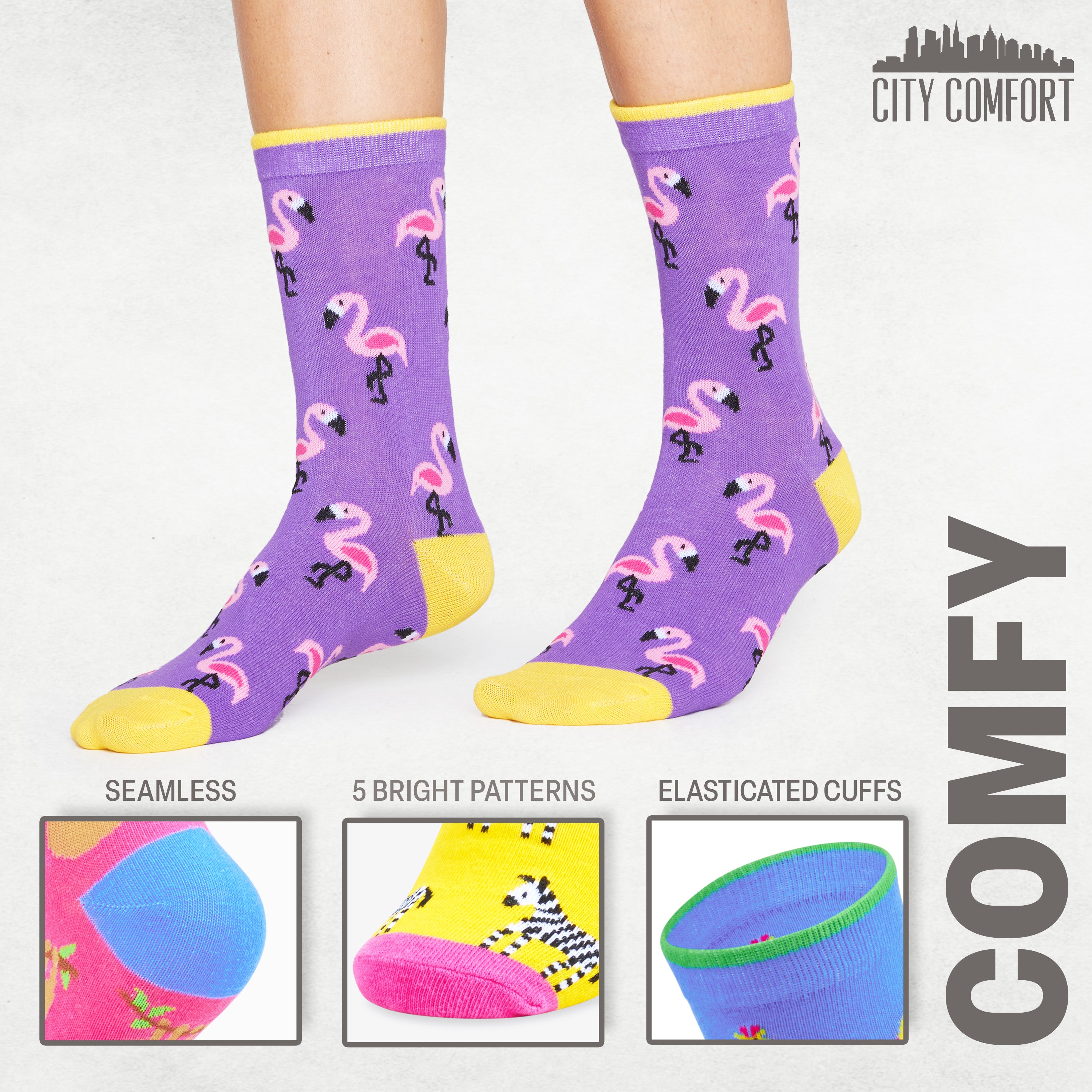 Get Trend Socks for Women & Teens UK Size 4-7, Pack of 5 or 6 Casual Ladies Sock - Get Trend