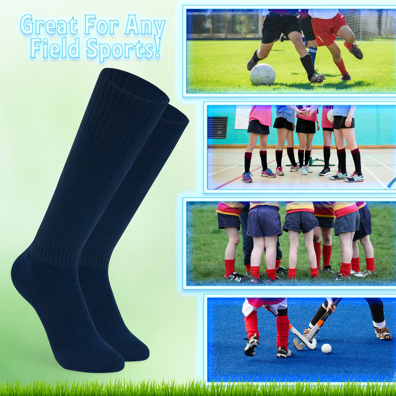 CityComfort Knee High Socks for Boys & Girls - Navy 3Pack