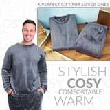 CityComfort Mens Pyjamas Set Super Soft Fleece 2 Piece Set Loungewear Nightwear
