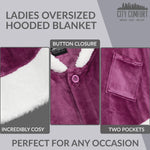 CityComfort Blanket Hoodie For Women Snuggle Sherpa Oversized Hoodie Blanket - Get Trend